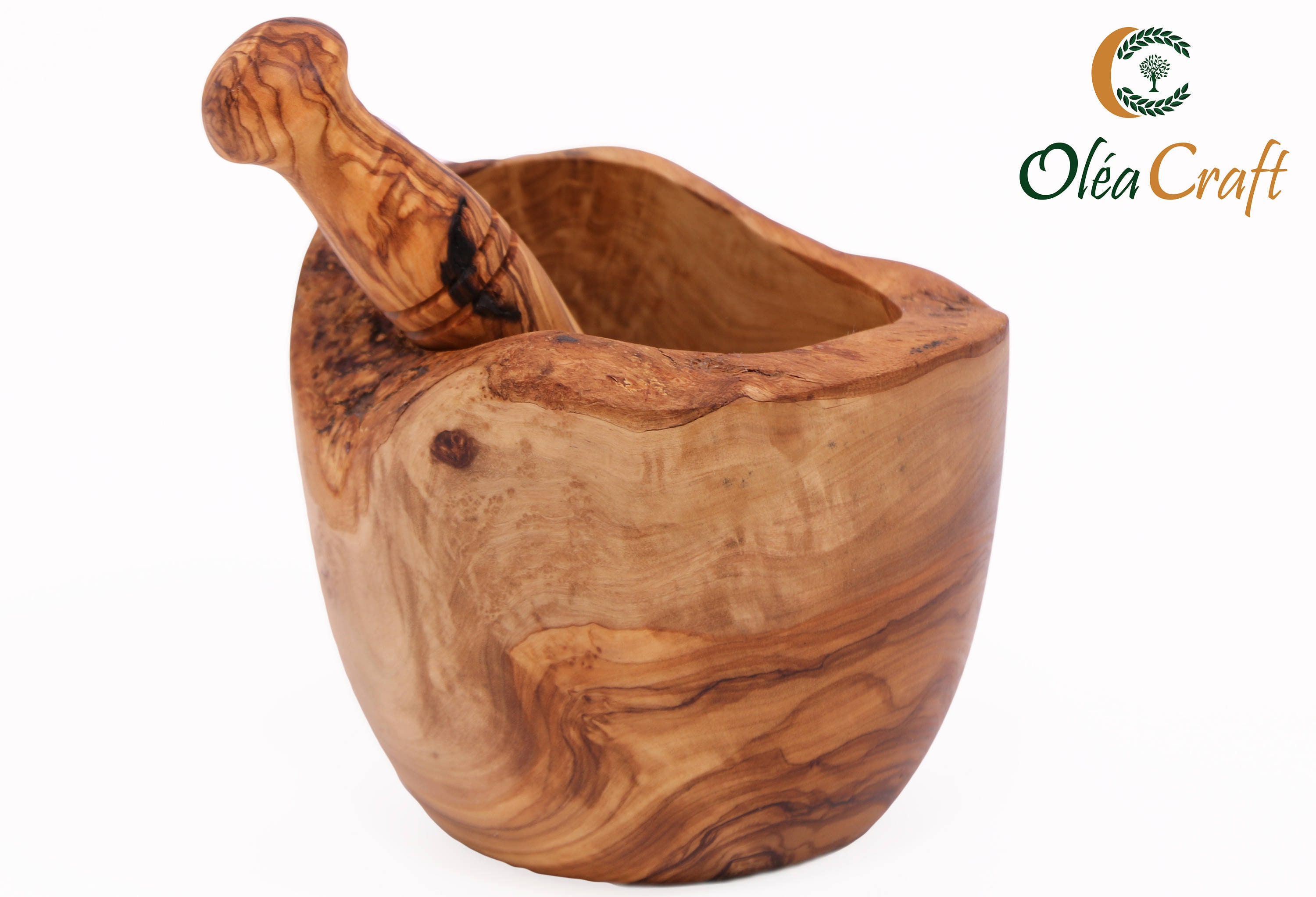 Olive Wood 3 Mortar and Pestle Handmade Crush Spices Garlic Smasher Gift Idea 3