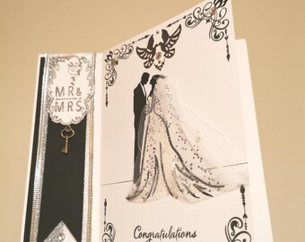 Carte de mariage faite main, carte de mariage