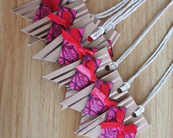Lot de 7 étiquettes cadeaux pour la Saint-Valentin en relief faites main