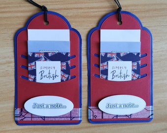 Etiquettes cadeaux faites main sur le thème britannique - Lot de 2