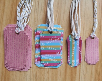 Handmade gift tags, Gift tags, Birthday tags