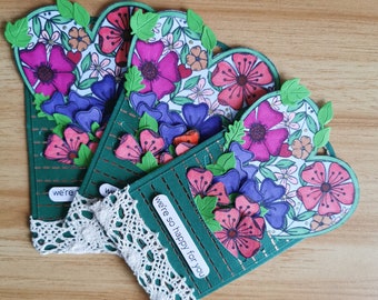 Etiquette cadeau florale faite main