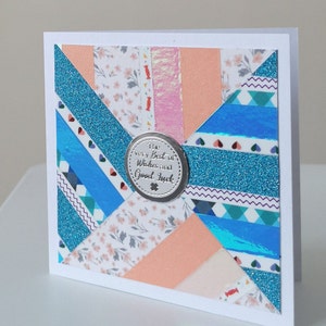 Handmade card, Good luck card, Washi tape card