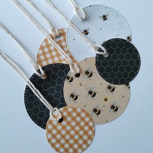 Handmade gift tags, Bumblebee gift tags, Bee tags