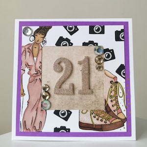 Cartões feitos à mão, cartões de aniversário de 21 anos, cartões de aniversário feitos à mão, cartões para ela, cartões de comemoração, cartões de presente