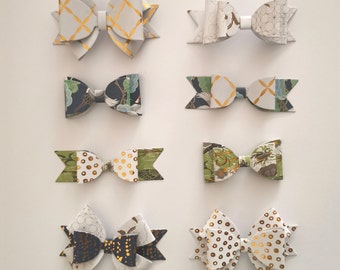 Handmade bows, Set of 8 bows, Small paper bows for presents, gift tags bags