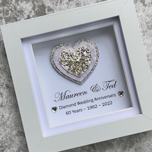 Diamond Wedding Anniversary Gift, 60th Anniversary Gift Frame, Diamond Wedding Gift, Personalised Diamond Anniversary Gift, 60th Wedding