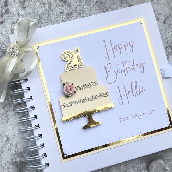 Personalised 21st Birthday Guest Book , 21st Birthday Album,18th, 21st, 30th, 40th, 50th Guest Book ,Any Age Birthday Book