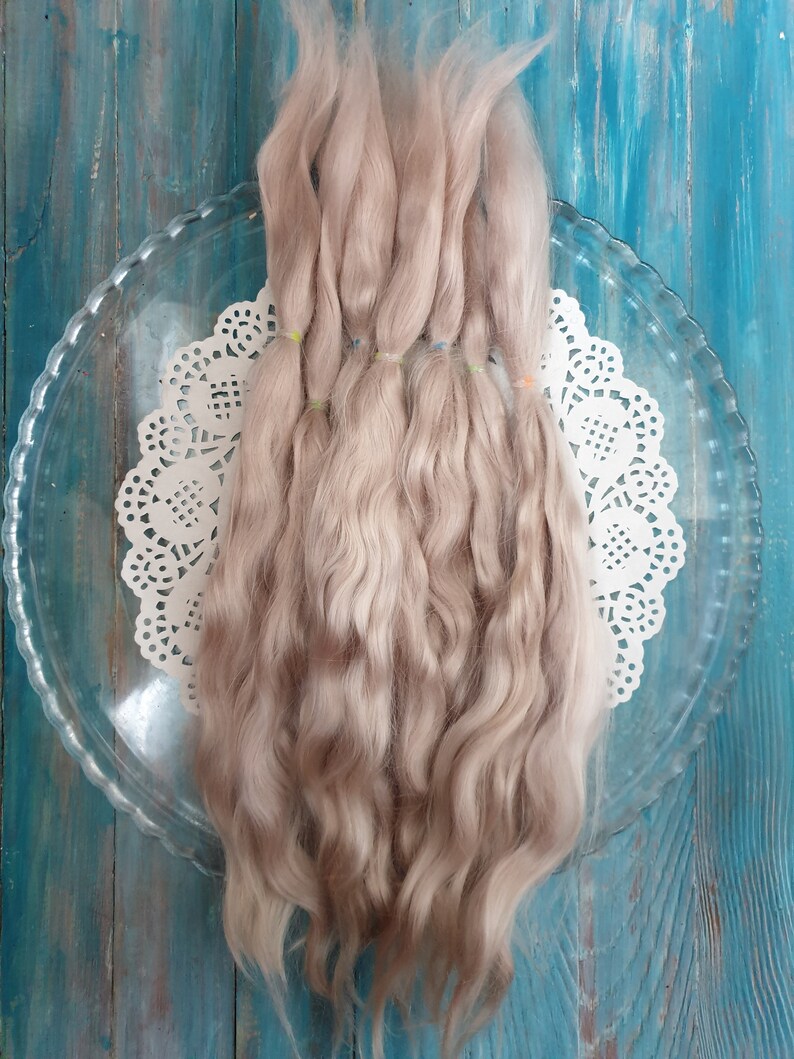 Hair dollMohair doll hair organic hair Rerooting for blythe Etsy