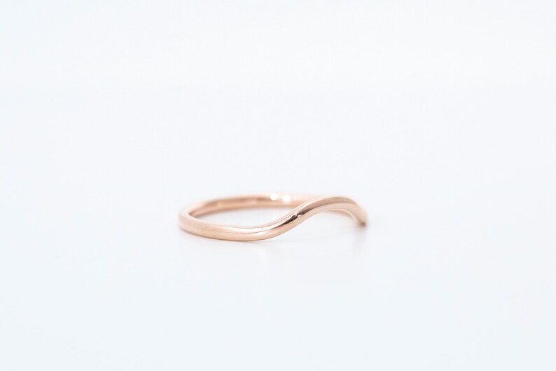 dainty ring ring enhancer 14k gold curved wedding band delicate ring rose gold ring wedding ring thin gold ring