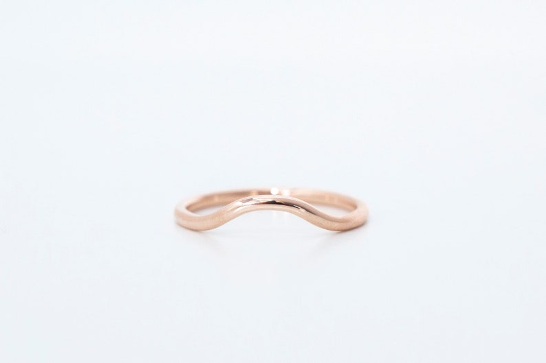 dainty ring ring enhancer 14k gold curved wedding band delicate ring rose gold ring wedding ring thin gold ring
