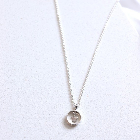 14K ホワイト ゴールド クマ チャーム、14K ゴールド クマ ネックレス 