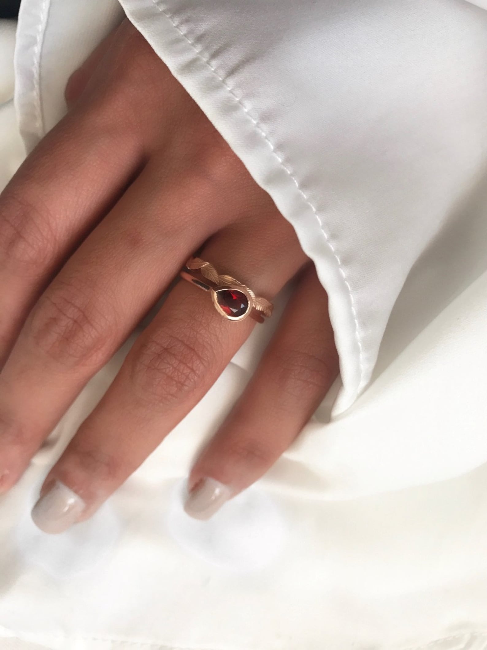 14k Rose Gold Leaf Wedding Ring Rose Gold Ring Solid Gold Etsy