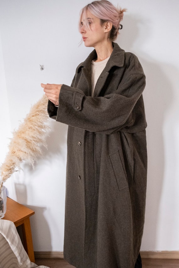 Khaki hotsell maxi coat