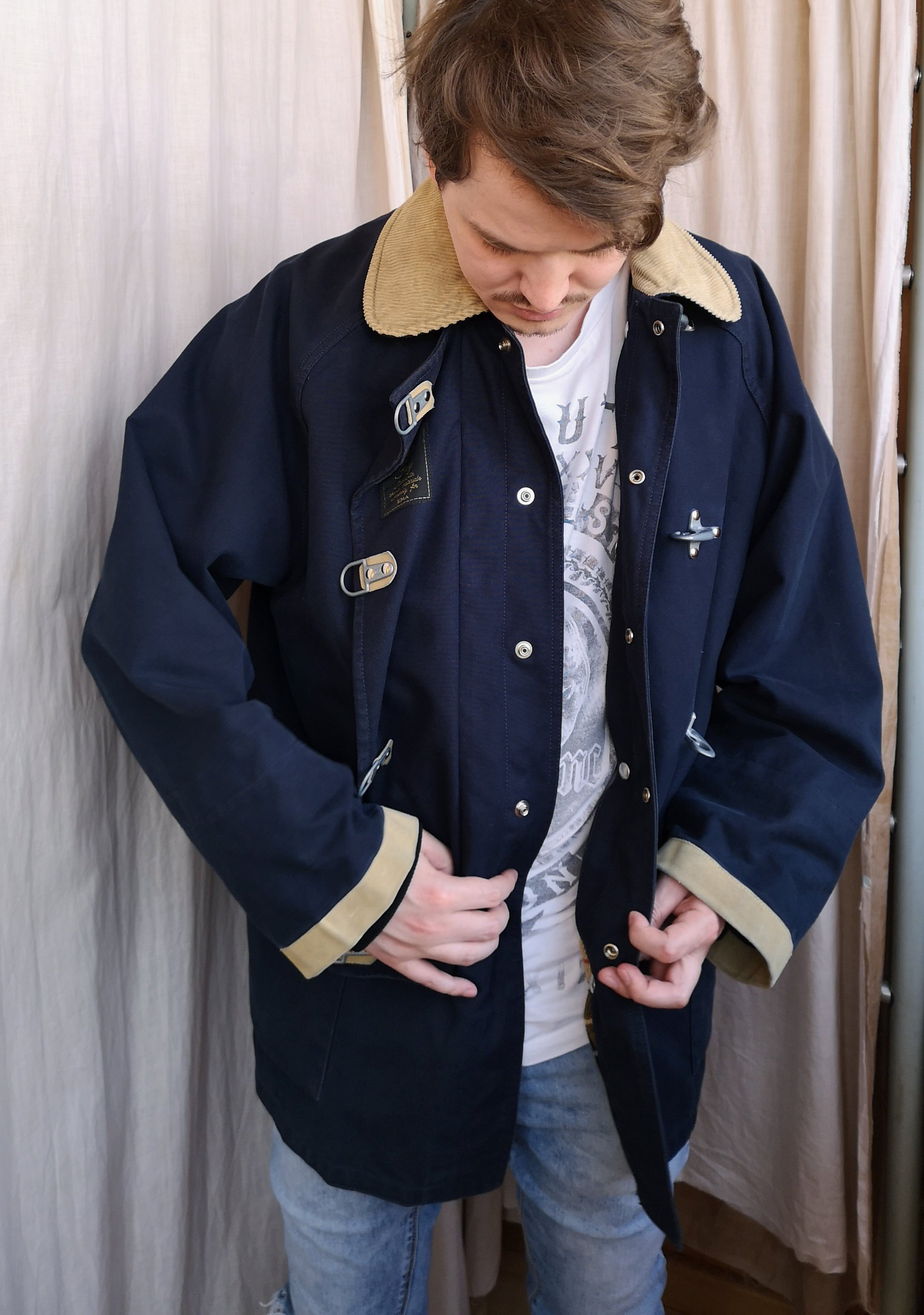Vintage Fay Cotton Canvas Fireman Coat. 80s Men's Fay 4 Ganci