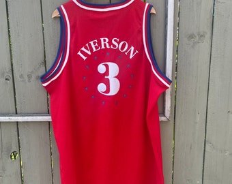 Nike Allen Iverson Philadelphia 76ers Jersey The Answer XL Black Stitched  Logo