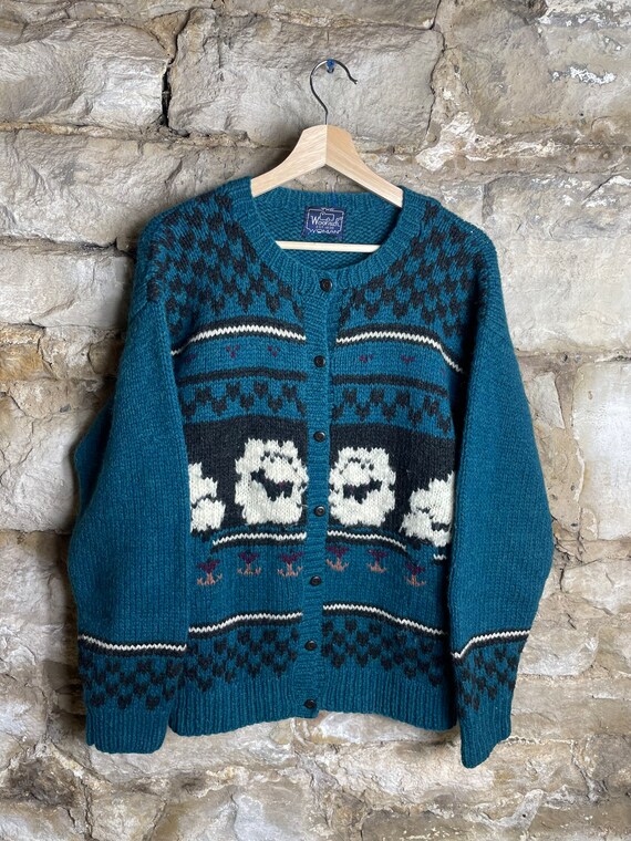 Vintage 80s 90s Woolrich Woman Knit Sweater Cardigan Sheeps - Etsy
