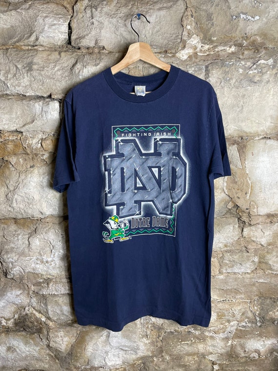 T-shirt Vintage Notre Dame Fighting Irish – NCAA, Homme Taille L, Blanc, Années 90