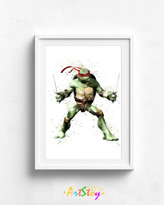 Boys Wall Art Ninja Turtles Ninja Turtles Art Living Room Etsy