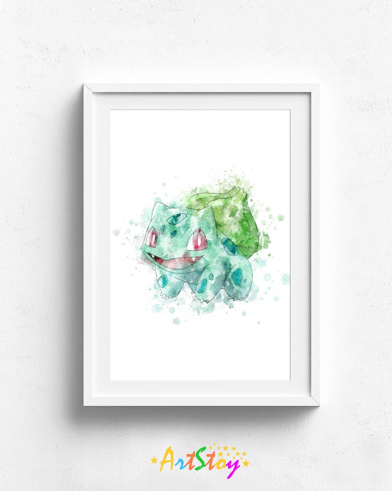 Pokemon Print Bulbasaur Print Pokemon Art Print Pokemon Etsy - Pokemon Print Bulbasaur Print Pokemon Art Print Pokemon Etsy