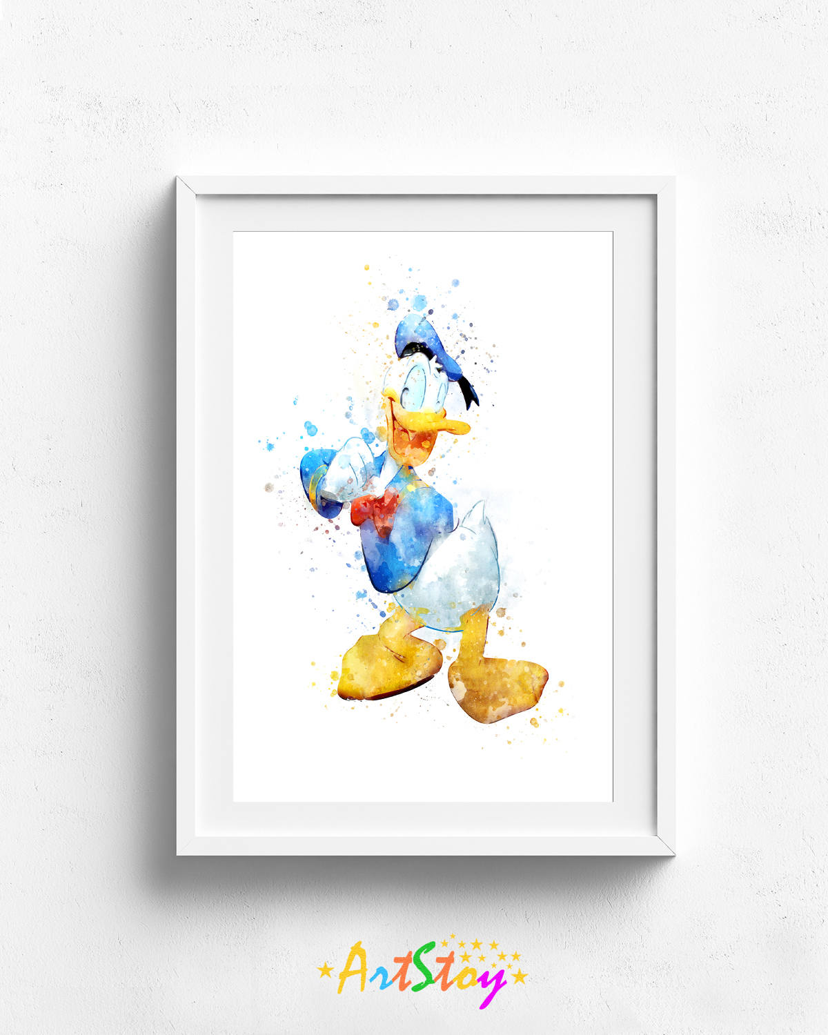 Donald Duck Print Disney Watercolor Nursery Art Print Wall | Etsy