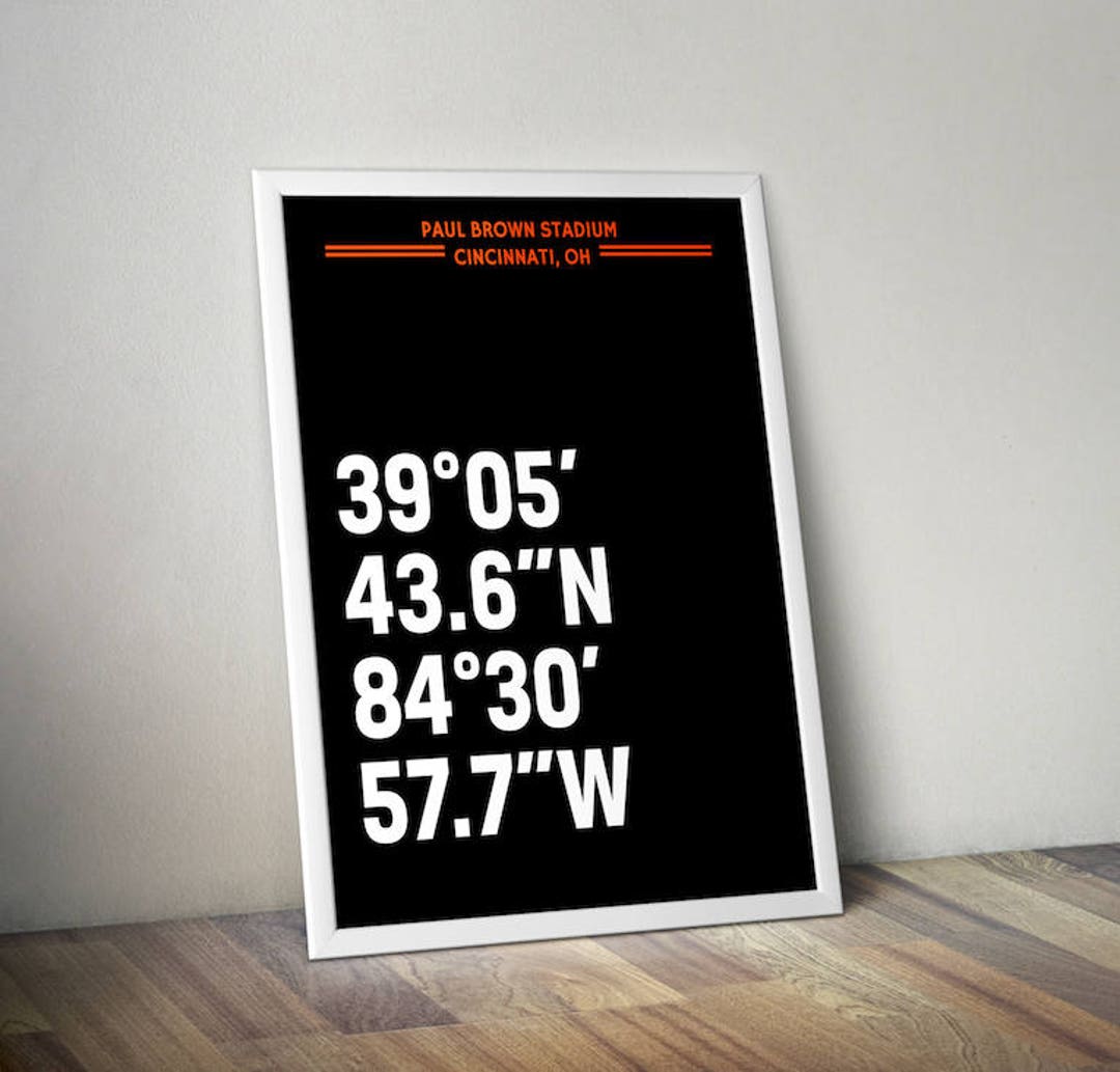 Paul Brown Stadium Coordinate Print for Man Cave - Cincinnati Bengals ...