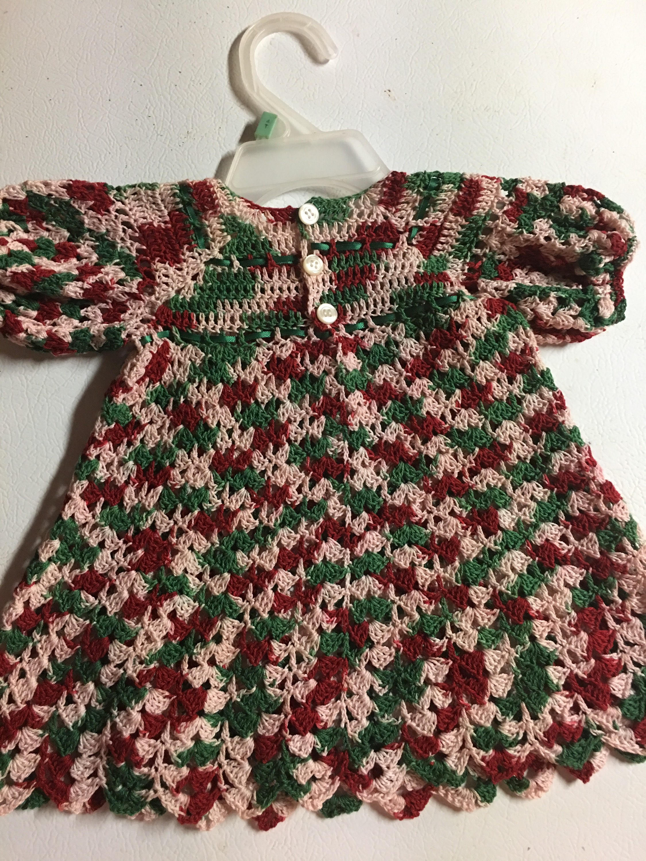 Christmas Crochet Baby Dress Etsy