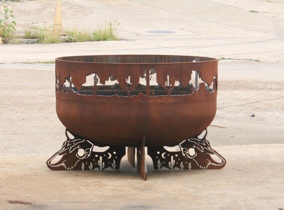 Fire Pit Steel Firepit Desert Scene Backyard Fire Bowl Fire Etsy