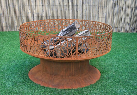 Modern Fire Pit All Steel Firepit Backyard Fire Bowl Kettle Etsy