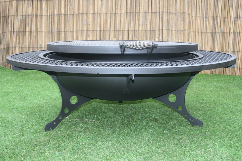 Quality Fire Pit The Rounder Steel With Grill Top Image 0