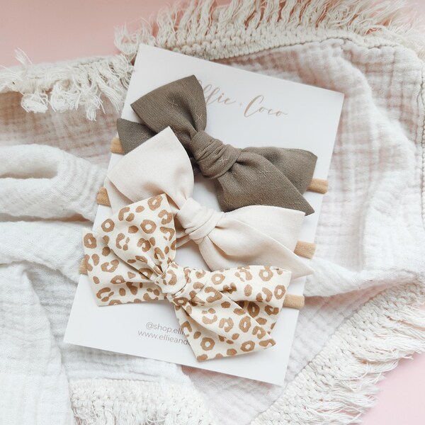 coworker baby gift, baby girl bows, baby girl gift unique, headband set, stretchy headband, newborn gift, big bow headband