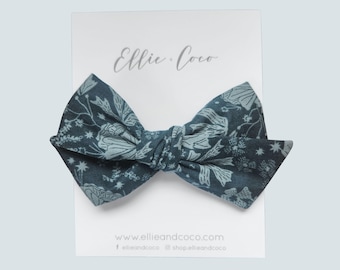 Bandeau floral bleu pour bébé, bandeau gros noeud pour nouveau-né, cadeau bébé, cadeau bébé fille, cadeau baby shower, barrette à cheveux bébé bohème, noeuds floraux pour bébé