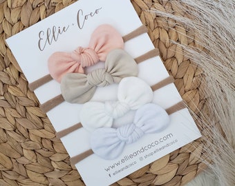 Bandeau bébé | Nœud rond | Cadeau de douche de bébé | Cadeau de bébé fille | Bandeau bébé | Cadeau bébé | Bandeau noué