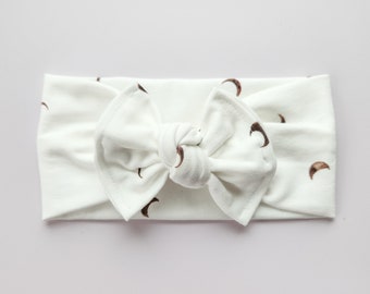 Boho Moon Newborn Bow Headband