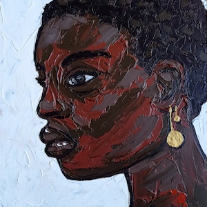 African American Art Painting Girl African Woman Chocolate Girl Nigerian 8х10&quot;