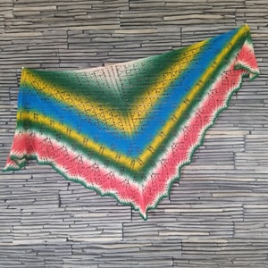 READY TO SHIP Knitted scarf, triangular shawl, knitted plaid from merino wool