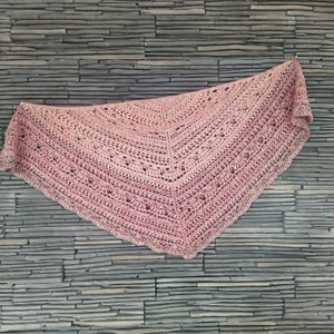 READY TO SHIP Crochet scarf, triangular shawl, crocheted plaid from merino wool