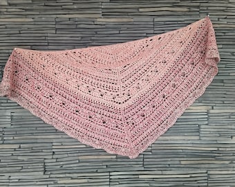 READY TO SHIP Crochet scarf, triangular shawl, crocheted plaid from merino wool