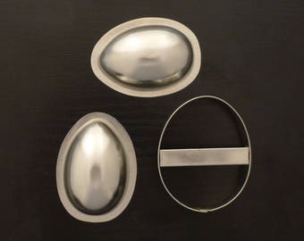 3D small egg SET - Metal mold for baking, Easter egg, chocolate mold, bath bomb mold
