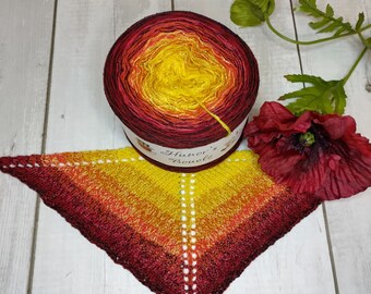 Hunor's Boucle - Autumn - Merino/silk gradient colored yarn 3ply - Ready to ship