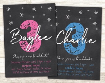3rd birthday invitation etsy