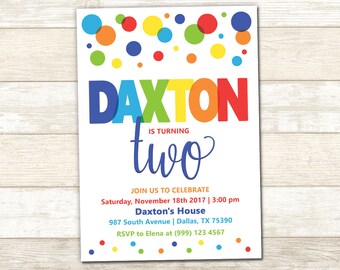 polka dot invitation etsy