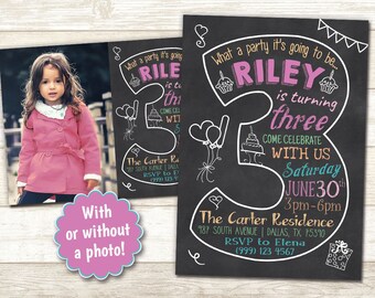 3rd birthday invite etsy