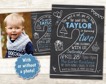 2nd birthday invite etsy