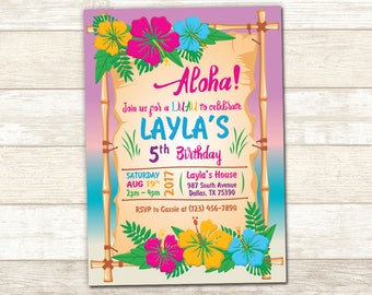 luau invitations etsy