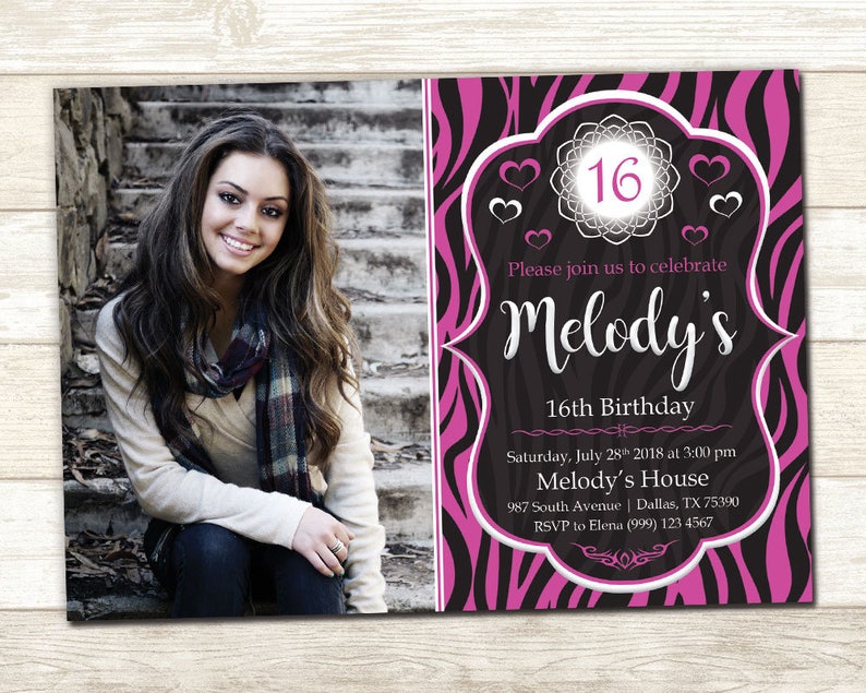 Zebra Birthday Party Invitation Pink Zebra Birthday Invitation Printable Zebra invitation Pink & White Zebra Invitation Zebra Invite image 2