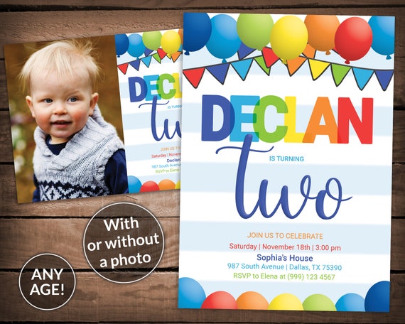 Balloon Party Invitation - Balloon Birthday Party - Balloon Birthday invitation - Rainbow Balloon Invitation - Balloon Invite - Any Age Il_570xn