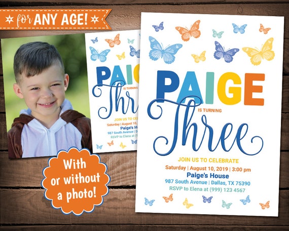 Butterfly Birthday Invitation - Butterfly Birthday Party - Butterfly Party invitation - Rainbow Butterfly Invitation - Butterfly Invite Il_570xn