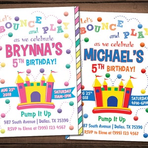 Bounce House Birthday Invitation: Colorful Castle (Digital Download)