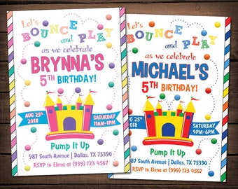 Bounce House Birthday Invitation - Bounce House Birthday Party - Bounce House Birthday Party Invite - Girls Bounce House - Boys Bounce House